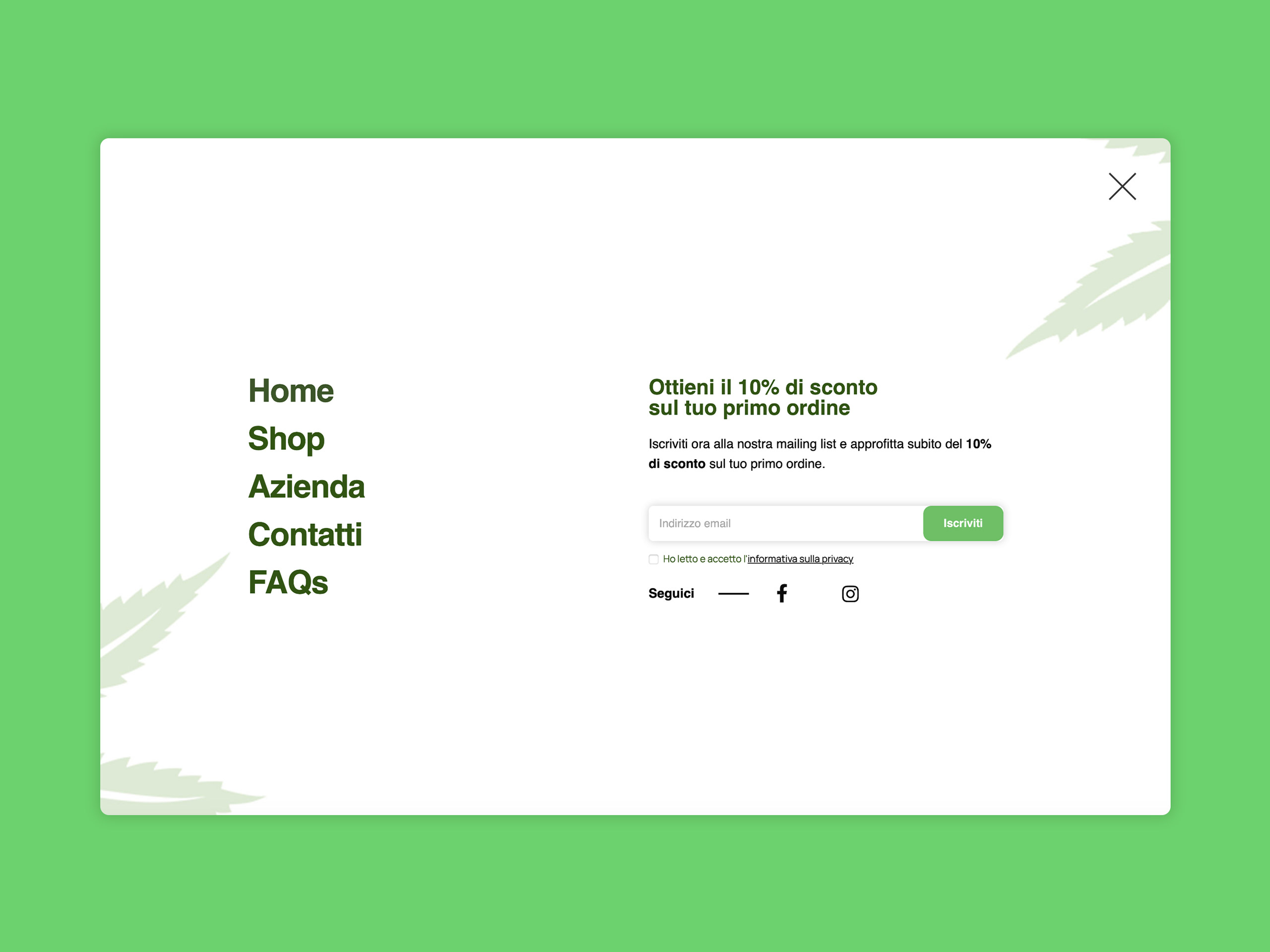 Graphic design web menu