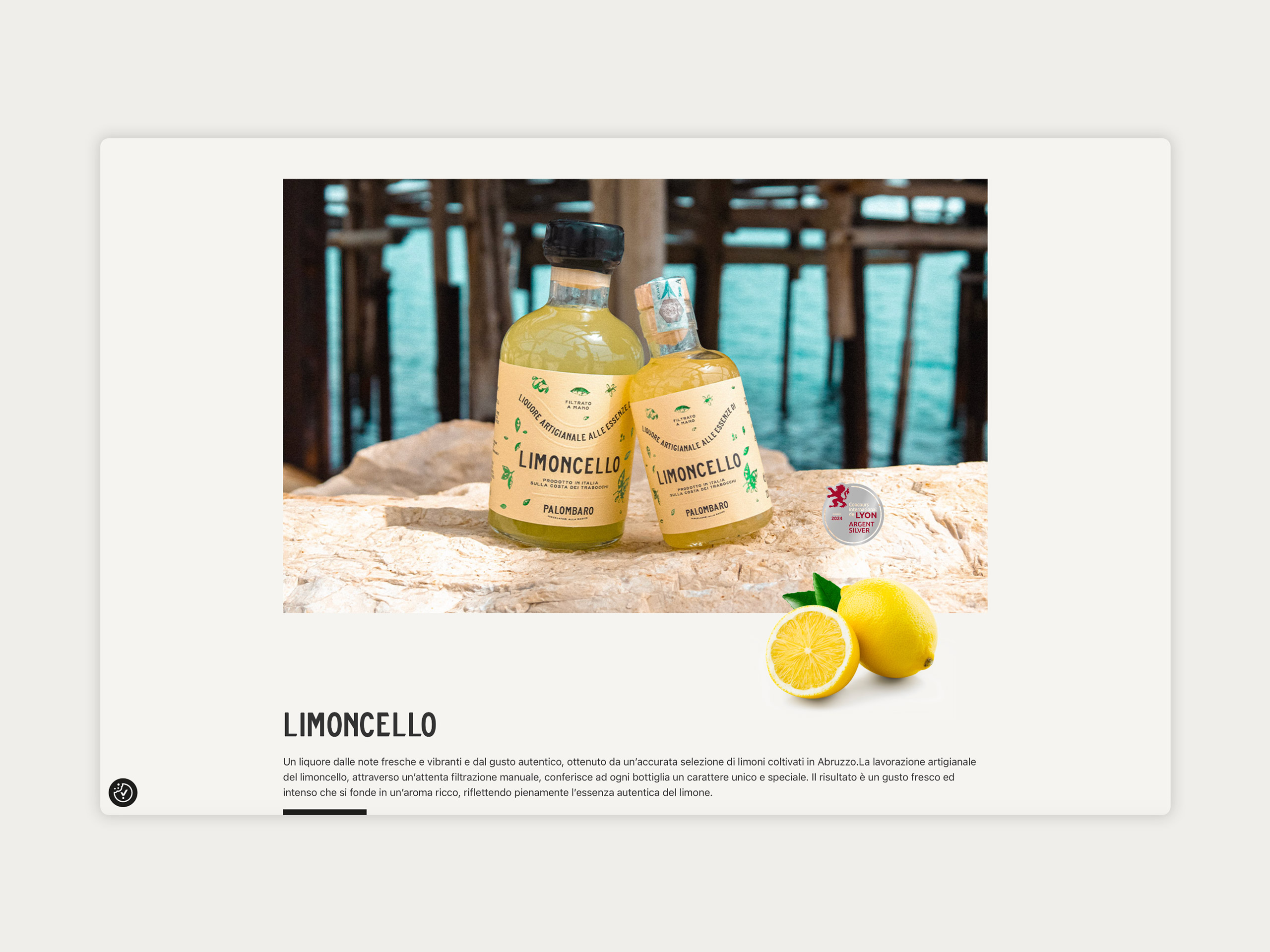 Foto limoncello Palombaro con sfondo Costa Dei Trabocchi