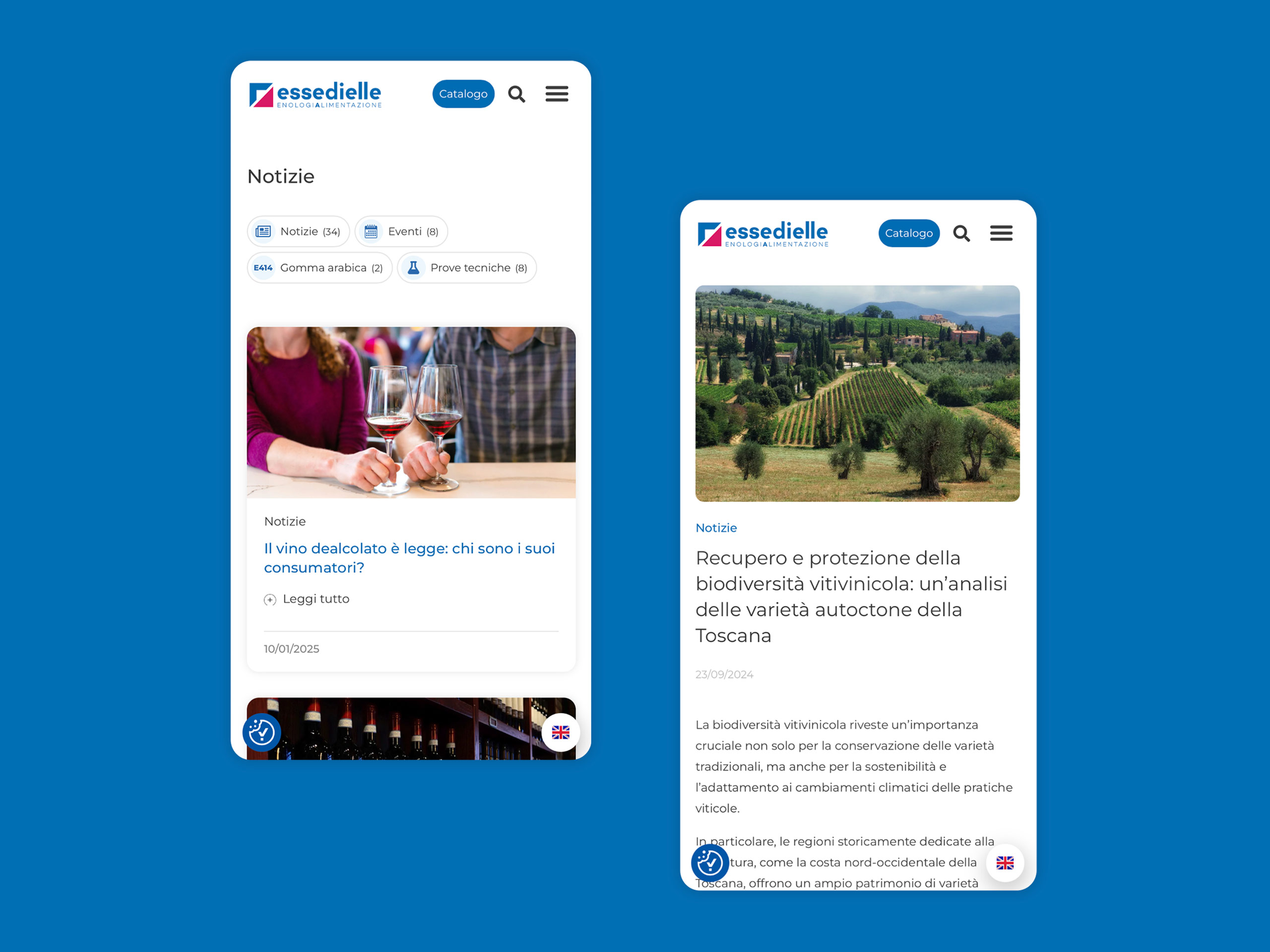 Schermata homepage essedielle